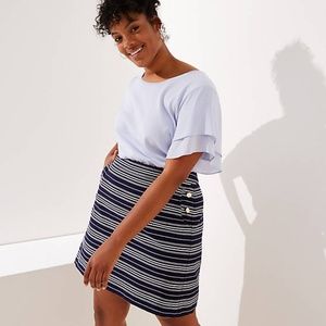 NWT LOFT Plus Striped Sailor Pocket Shift Skirt
